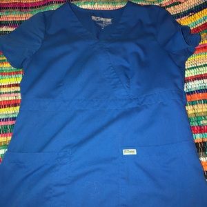 Royal blue Grey’s Anatomy scrub top size medium